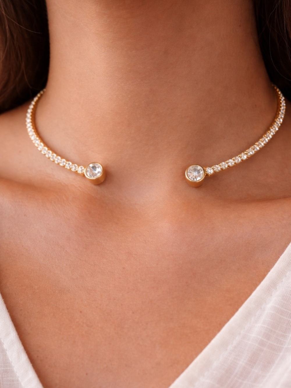 Interchangeable Gold Tone Choker Necklace Pearl Ball Sets Multi Style